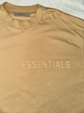 Fear of God Essentials | Tan Logo Tee T-Shirt | Size L